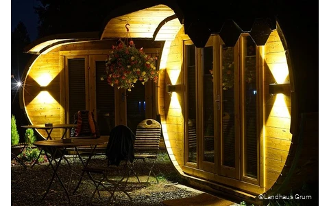 Außenansicht Landhaus Grum in Hattingen bei Nacht
