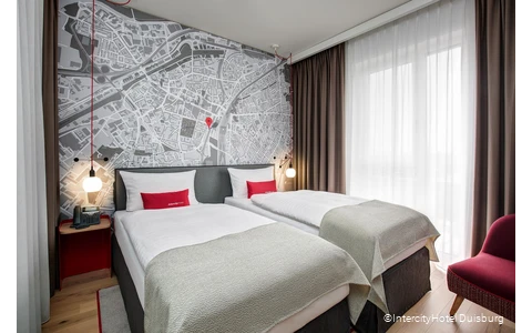 Doppelzimmer des IntercityHotels in Duisburg