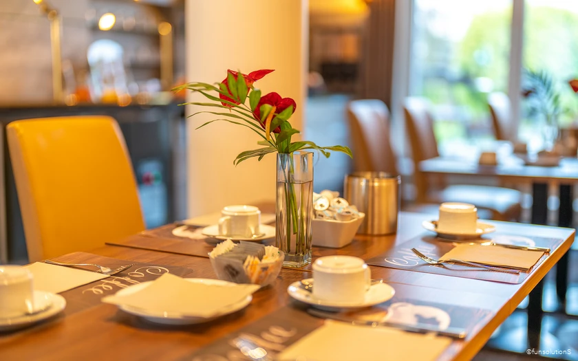 Frühstückstisch im Hotel Mirage in Duisburg