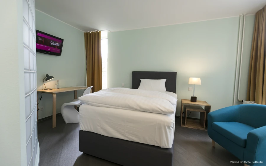Einzelzimmer des Wald & Golfhotels Lottental